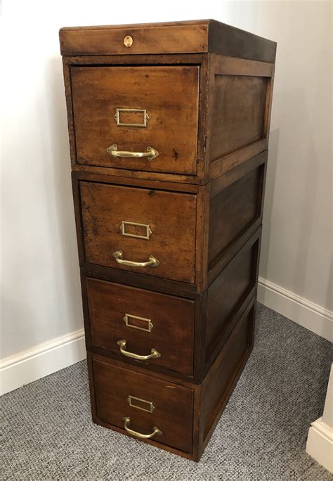 vintage wooden filing cabinets